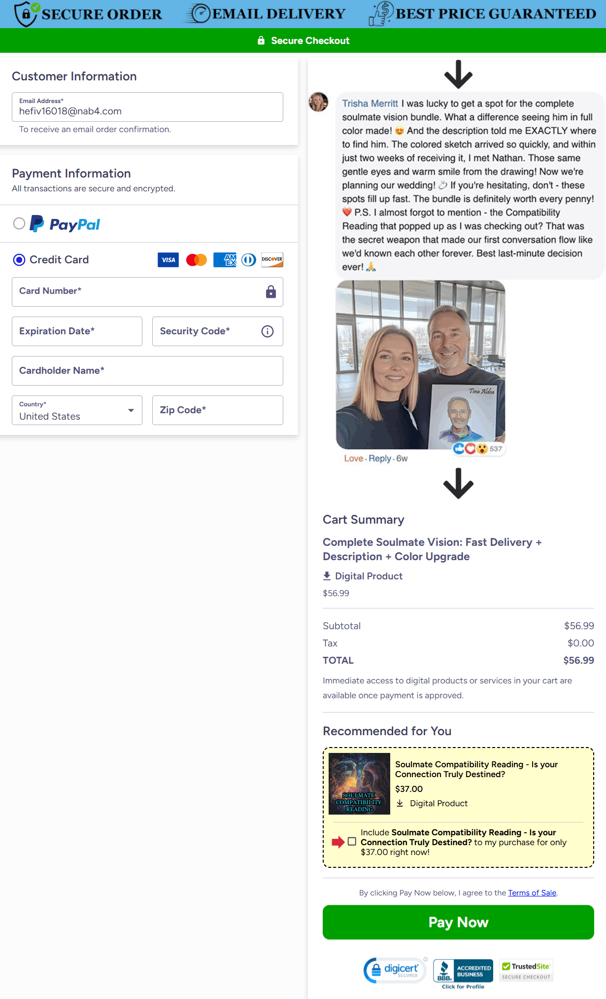 Checkout page 